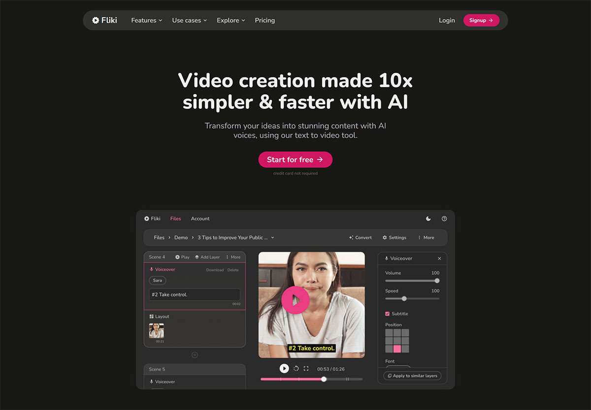 Fliki(圖1) Fliki---Video-creation-made-10x-simpler-&-faster-with-AI---fliki.jpg