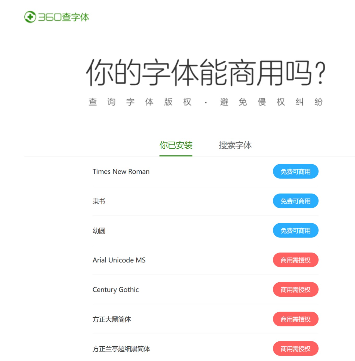 360查字體